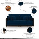 Ver imagem 3 de Sofá Montecarlo 2 Lugares 172cm Veludo/pu Azul/preto