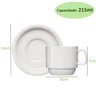 Jogo 6 Xícaras de Chá com Pires de Porcelana 215ml Classe Única Iguaçu Germer Branco - 3