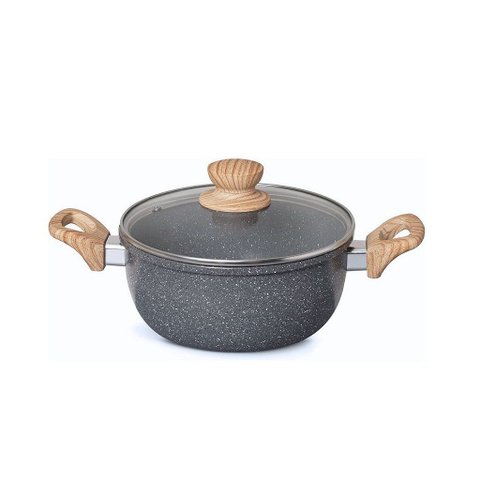 Panela Caçarola Antiaderente Rev Cerâmica Indução Cinza 20cm