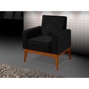 Ver imagem 2 de Kit 4 Poltronas Decorativa Florença Pés em Madeira Maciça Estofado Veludo - Preto
