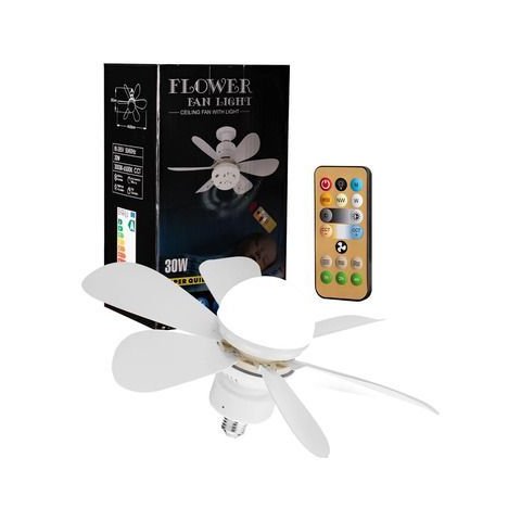 Super Ventilador Teto Lampada Bocal E27 30w Silencioso Bivolt Cores