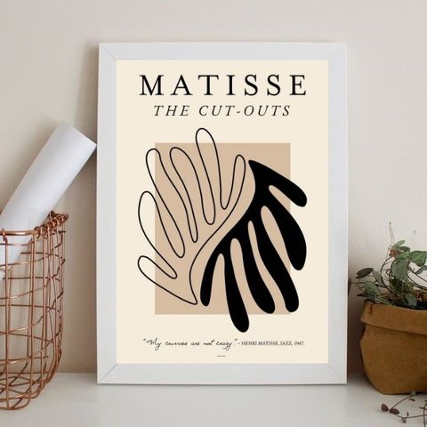 Quadro Matisse The Cut-outs 45x34cm:madeira Branca