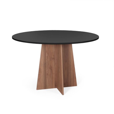 Mesa de Jantar Redonda 6 Lugares 120cm Isabela Preto/noronha