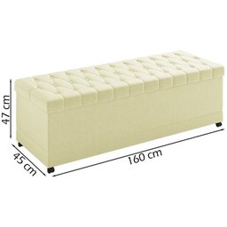 Recamier Calçadeira Bau 160 cm Rodizios Madi Corano TCS 350 Peer - 4