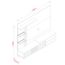 Ver imagem 2 de Estante Home Theater Suspenso Ambiente Frizz Supreme Cinamomo Off White - Madetec