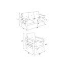 Ver imagem 2 de Jogo Sofá Madeira Maciça 3 Lugares e 2 Poltronas Liz Multimóveis Cr7001 Grafite