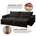 Ver imagem 6 de Sofa Cama 240cm Retratil e Reclinavel 4 Lugares Nepal