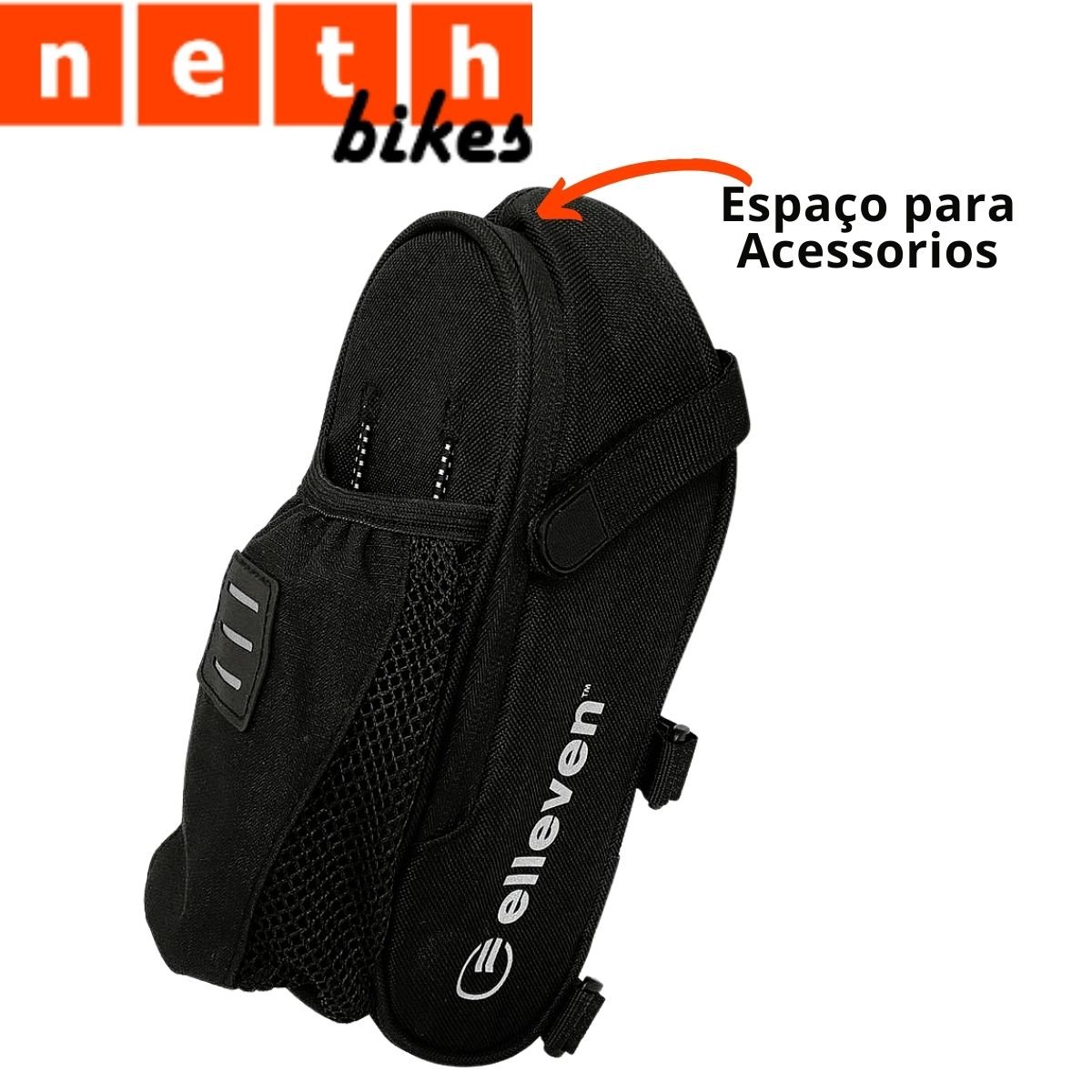 Bolsa Selim Com Suporte Garrafa Elleven Preto - 2