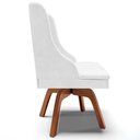 Ver mais imagens de Kit 2 Poltronas Decorativas Base Giratória de Madeira Firenze Couríssimo Branco/Natural - Gran Belo