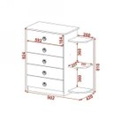 Ver imagem 3 de Cômoda 5 Gavetas 3 Prateleiras Rodial