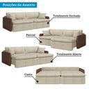Ver mais imagens de Sofá Cama Retrátil e Reclinável 3 Lugares Bipartido 234cm Belmopã Yescasa