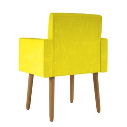 Poltrona Nina Escritório Recepção Pés Palito - Balaqui Decor Cor:amarelo - 5