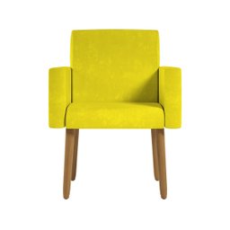Poltrona Nina Escritório Recepção Pés Palito - Balaqui Decor Cor:amarelo - 4