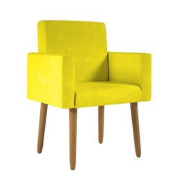 Poltrona Nina Escritório Recepção Pés Palito - Balaqui Decor Cor:amarelo - 1