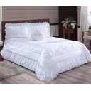 Ver imagem 1 de Colcha Casal Queen 4 Peças Cobre Leito Renda Brisa:branco