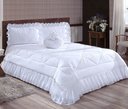 Ver imagem 1 de Colcha Casal Queen 4 Peças Cobre Leito Renda Brisa:branco