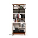 Ver imagem 5 de Livreiro Ej Flow 2 Portas 6 Prateleiras com Pés Madeira Off White/freijo