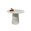 Ver imagem 1 de Mesa de Canto Cone Laqueado com Tampo Vidro 60cm Off White 70cm