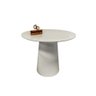 Mesa de Canto Cone Laqueado com Tampo Vidro 60cm Off White 70cm - 1