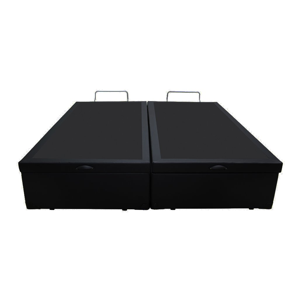 Cama Box King Size com Bau Pistão a Gás Preto Sintético Bipartido - 193x203 - 6