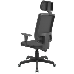 Cadeira Presidente Escritório Giratória Backsystem Plaxmetal Nr17 Braços 3d Material Sintético Preta - 2