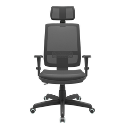 Cadeira Presidente Escritório Giratória Backsystem Plaxmetal Nr17 Braços 3d Material Sintético Preta - 1