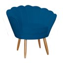 Ver imagem 3 de Kit Pétala Namoradeira e 2 Poltronas Decorativa Pés Palito Suede Azul Royal - LM DECOR