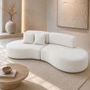 Ver imagem 2 de Sofá Luxo Sala Salão 300cm Virginia 3 Lugares Bouclê Branco