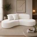 Ver imagem 3 de Sofá Luxo Sala Salão 300cm Virginia 3 Lugares Bouclê Branco