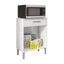 Ver imagem 2 de Balcão Multiuso para Forno Microondas 2 Portas e 1 Gaveta Diamond Branco - Pallazio