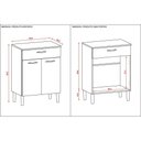 Ver imagem 4 de Balcão Multiuso para Forno Microondas 2 Portas e 1 Gaveta Diamond Branco - Pallazio