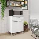 Ver imagem 3 de Balcão Multiuso para Forno Microondas 2 Portas e 1 Gaveta Diamond Branco - Pallazio