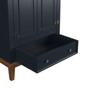 Ver imagem 2 de Guarda-roupa Rústico 2 Portas e 1 Gavetas - Madeira Maciça e Mdf - Azul Petróleo