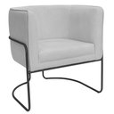 Ver imagem 2 de Poltrona Decorativa Betina Base Aço Preto Bouclé Cinza Claro - Nexta Casa