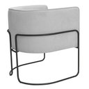 Ver imagem 4 de Poltrona Decorativa Betina Base Aço Preto Bouclé Cinza Claro - Nexta Casa