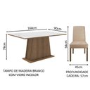 Ver imagem 3 de Conjunto Sala de Jantar Madesa Sabrina Mesa Tampo de Vidro com 4 Cadeiras - Rustic/branco/imperial