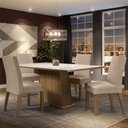 Ver imagem 1 de Conjunto Sala de Jantar Madesa Sabrina Mesa Tampo de Vidro com 4 Cadeiras - Rustic/branco/imperial