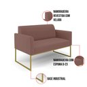 Ver imagem 6 de Sofá Namoradeira com 2 Poltronas Base Industrial Dourado Marisa Veludo Rosê D03 - D'Rossi