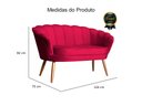 Ver imagem 3 de Namoradeira Decorativa Pétala Veludo Vermelho Pés Madeira Ms Decor