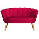Ver imagem 2 de Namoradeira Decorativa Pétala Veludo Vermelho Pés Madeira Ms Decor