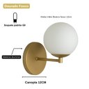Ver imagem 4 de Arandela Luminária Cristal Globo 12 Cm Moderno Dourado 009