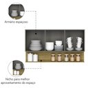 Ver imagem 4 de Armário Aéreo de Cozinha 3 Portas com Nicho 1,20m Freijó / Cinza Line Kits Paraná