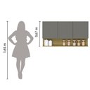 Ver imagem 5 de Armário Aéreo de Cozinha 3 Portas com Nicho 1,20m Freijó / Cinza Line Kits Paraná