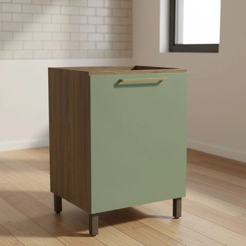 Balcão de Cozinha 1 Porta 60cm com Pés Botanic Kappesberg
