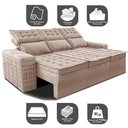 Ver imagem 3 de Sofá 3 Lugares Retrátil e Reclinável Cama inBox Senses 2,00m Velusoft Bege