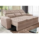 Ver imagem 1 de Sofá 3 Lugares Retrátil e Reclinável Cama inBox Senses 2,00m Velusoft Bege