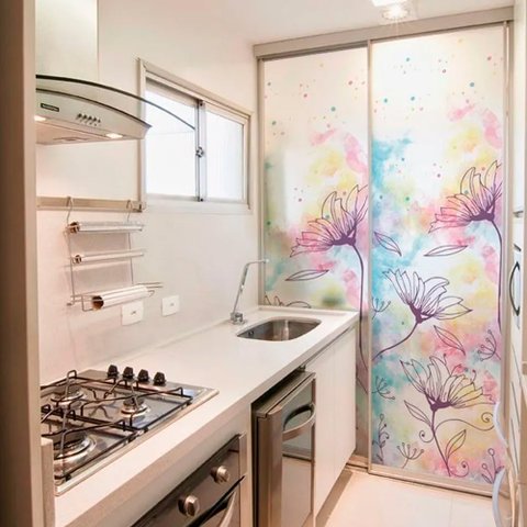 Adesivo Para Vidro Box Banheiro Jateado Decorado Jardim Prova D'Agua - 0,70 x 2,00m