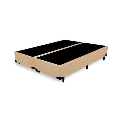 Cama Base Box Queen Bipartido Sintético Bege 27x158x198