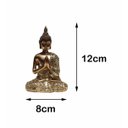 Ver imagem 2 de Buda Hindu Tibetano Tailandês Em Resina Dourado Brilho 12cm:1