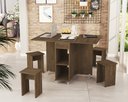 Ver imagem 1 de Mesa Dobrável Multiuso Vira Aparador Jade MDF Várias Cores:‎ Castanho